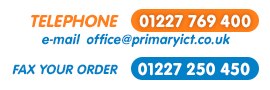 Contact Us: Telephone 01227 769400, Fax us your Purchase Order on 01227 250450 or e-mail us at office@primaryict.co.uk