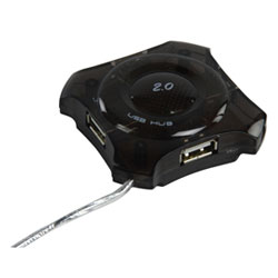 USB 2.0 4-Port Data/Charging Hub (Easi-Speak Compatible) in Black [USBHUB2/4-BLACK]