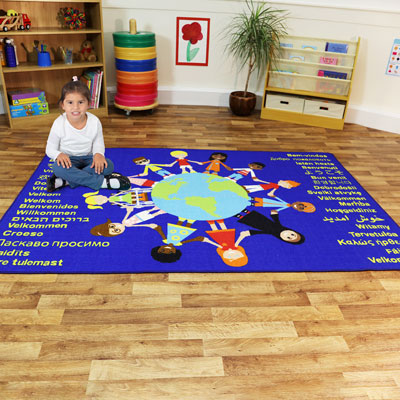 Children of the World Welcome Rectangular Carpet - 2m x 1.33m - MAT1160