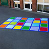 Rainbow Squares Rectangular Outdoor Placement Mat - 3m x 2m - MAT1032