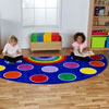 Rainbow Semi-Circle Placement Carpet - 3m x 1.5m - MAT1052