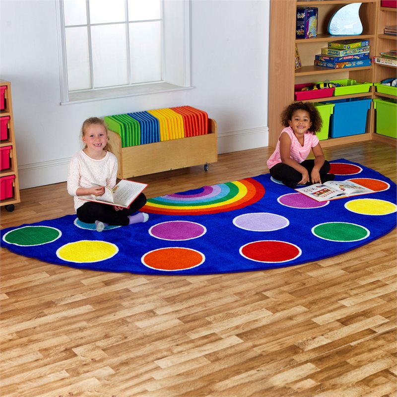 Rainbow Semi-Circle Placement Carpet - 3m x 1.5m - MAT1052