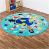 Children of the World Multi-Cultural Circular Carpet - Teal - 2m diameter - MAT1158