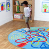 Rainbow Colour Tubes Circular Carpet - 2m diameter - MAT1228