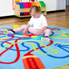 Rainbow Colour Tubes Circular Carpet - 2m diameter - MAT1228