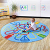 Rainbow Colour Tubes Circular Carpet - 2m diameter - MAT1228