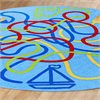 Rainbow Colour Tubes Circular Carpet - 2m diameter - MAT1228