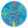 Rainbow Colour Tubes Circular Carpet - 2m diameter - MAT1228