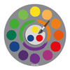 Rainbow Colour Wheel Circular Carpet - 2m diameter - MAT1223