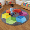 Rainbow Polygons Circular Carpet - 2m diameter - MAT1204