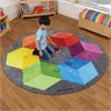 Rainbow Polygons Circular Carpet - 2m diameter - MAT1204