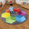 Rainbow Polygons Circular Carpet - 2m diameter - MAT1204