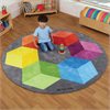 Rainbow Polygons Circular Carpet - 2m diameter