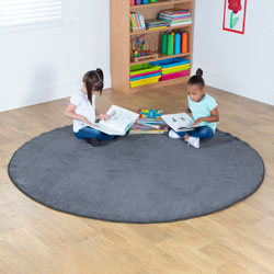 Luxury Super Soft Circular Carpet - Grey - 2m diameter