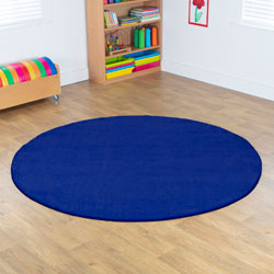 Luxury Super Soft Circular Carpet - Navy - 2m diameter