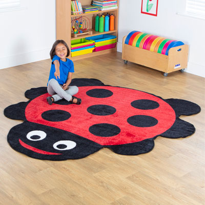 Back to Nature Ladybird Shaped Carpet - 2m x 2m - MAT1092