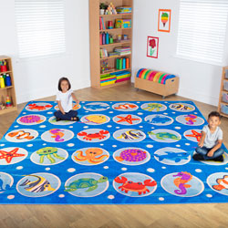 Under the Sea Large Square Placement Carpet - 3m x 3m