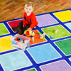 Rainbow Squares Rectangular Placement Carpet - 3m x 3m - MAT1224