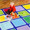 Rainbow Squares Rectangular Placement Carpet - 3m x 3m - MAT1224