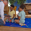 Essentials Rainbow Geometric Carpet - 2m x 2m - with Indoor/Outdoor Backing - MAT1272
