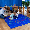 Essentials Rainbow Geometric Carpet - 2m x 2m - with Indoor/Outdoor Backing - MAT1272