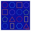 Essentials Rainbow Geometric Carpet - 2m x 2m - with Indoor/Outdoor Backing - MAT1272