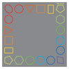 Essentials Rainbow Geometric Border Carpet - 2m x 2m - with Indoor/Outdoor Backing - MAT1273