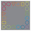 Essentials Rainbow Geometric Border Carpet - 2m x 2m - with Indoor/Outdoor Backing - MAT1273