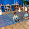Essentials Rainbow Squares Carpet - 3m x 2m - with Indoor/Outdoor Backing - MAT1268