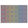 Essentials Rainbow Squares Carpet - 3m x 2m - with Indoor/Outdoor Backing - MAT1268