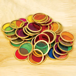 Metal Rim Coloured Discs - Set of 100