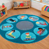 Yoga Position Circular Placement Carpet - 2m diameter - MAT1221