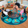Yoga Position Circular Placement Carpet - 2m diameter - MAT1221
