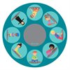 Yoga Position Circular Placement Carpet - 2m diameter - MAT1221