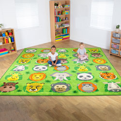 Zoo Conservation Large Placement Square Carpet - 3m x 3m