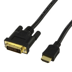 Gold Plated DVI-D to HDMI Cable - 2.5m