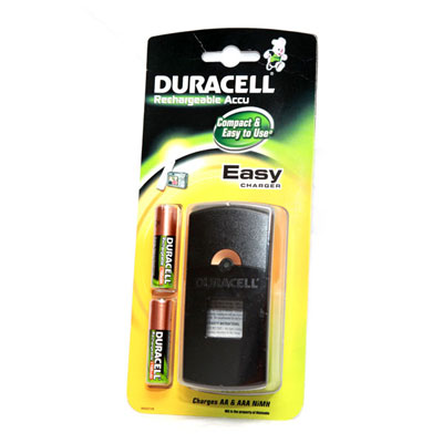 Duracell Easy Battery Charger - Includes 2x AA Batteries - DUR-EASYCHARGER