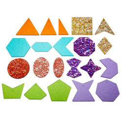 Rainbow Glitter Shapes - Set of 21