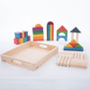 Rainbow Wooden Jumbo Block Set - Set of 54 Pieces with Storage Tray - CD73450