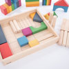 Rainbow Wooden Jumbo Block Set - Set of 54 Pieces with Storage Tray - CD73450