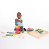 Rainbow Wooden Jumbo Block Set - Set of 54 Pieces with Storage Tray - CD73450