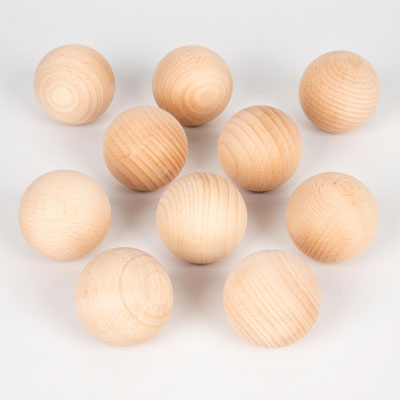 Natural Wooden Balls 50mm - Pack of 10 - CD73881