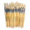 Hog Short Brushes: Round Tip Assorted - Sizes 4/6/8/10/14/18 - Set of 60