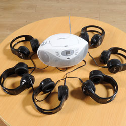 TTS Easi-Listener CD Player 2 Bundle - with 6 Sets of Easi-Headphones