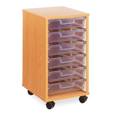 6 Shallow Tray Storage Unit - with Clear Shallow Trays - CE0086MCL