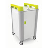 LapCabby 10 Bay Laptop Charging Trolley (Vertical) - with Lime Green Handles