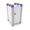 LapCabby 10 Bay Laptop Charging Trolley (Vertical) - with Purple Handles