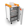 LapCabbymini 20 Bay Netbook Charging Trolley (Vertical) - with Orange Handles - LAPM20V-OR