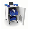 LapCabbymini 20 Bay Netbook Charging Trolley (Vertical) - with Blue Handles - LAPM20V-BL