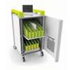 LapCabbymini 20 Bay Netbook Charging Trolley (Vertical) - with Lime Green Handles
